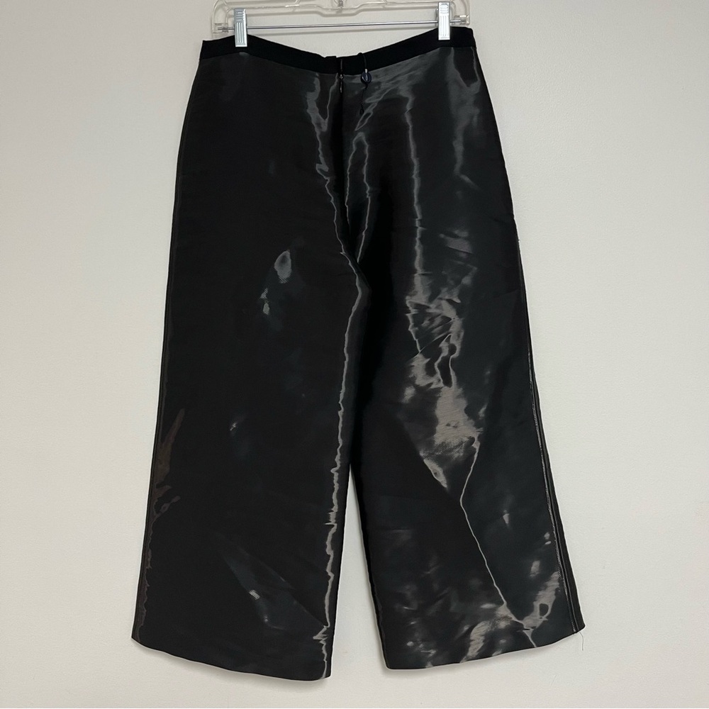 $1,590 Oscar De La Renta 10 NEW Pants SIlk Liquid Gazar Cropped Wide Leg
